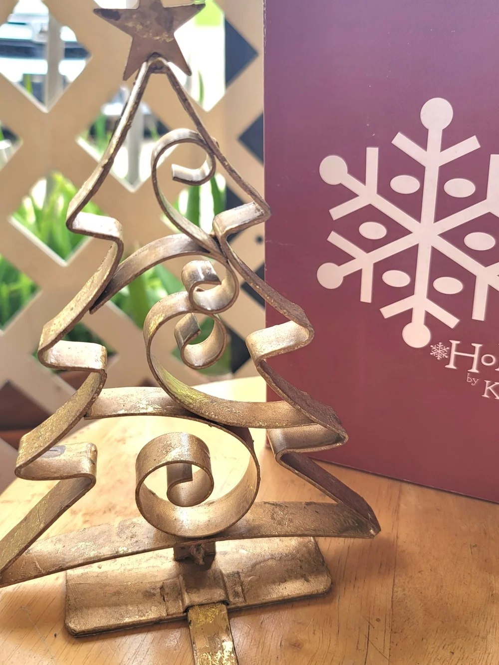 Vintage Holiday By Kirkland's Metal Wire Christmas Tree Mantel  Stocking Holder